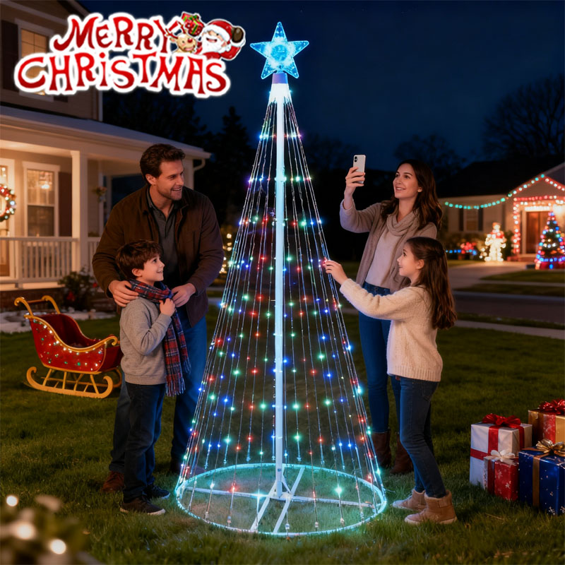 Outdoor Power For Christmas Lights - 태양광 LED 폭포 스트링 라이트 크리스마스