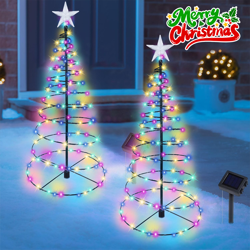 Outdoor Power For Christmas Lights - 태양광 크리스마스 트리 LED 조명, 따뜻한