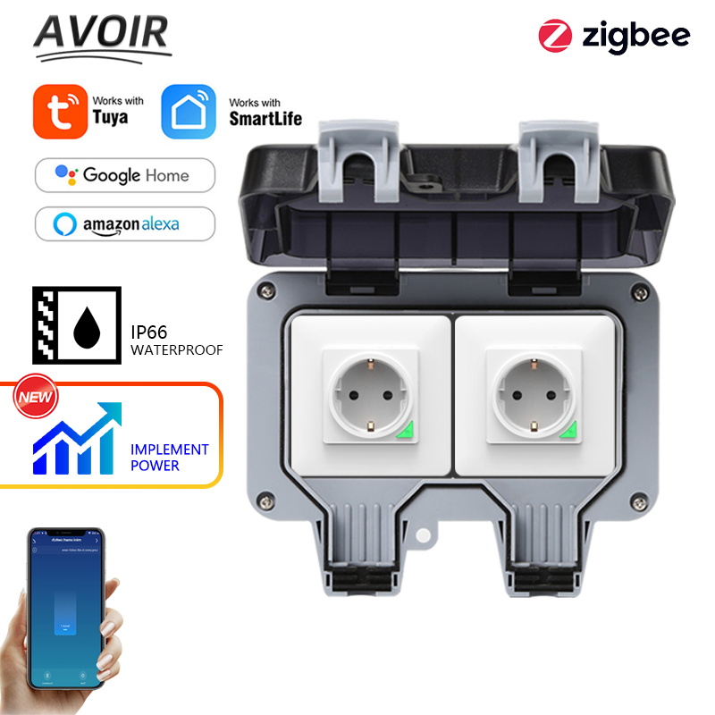 Outdoor Power Hub - Avoir Tuya Zigbee 전기 소켓 IP66
