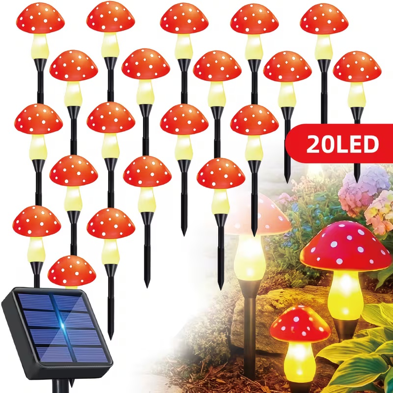 Outdoor Power For Christmas Lights - 태양열 LED 버섯 모양 조명 야외