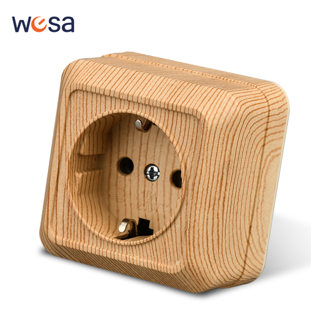 WESA 목재 벽 표면 소켓 플러그 EU 전기 콘센트  - Outdoor Power Hub 리뷰 및 가격
