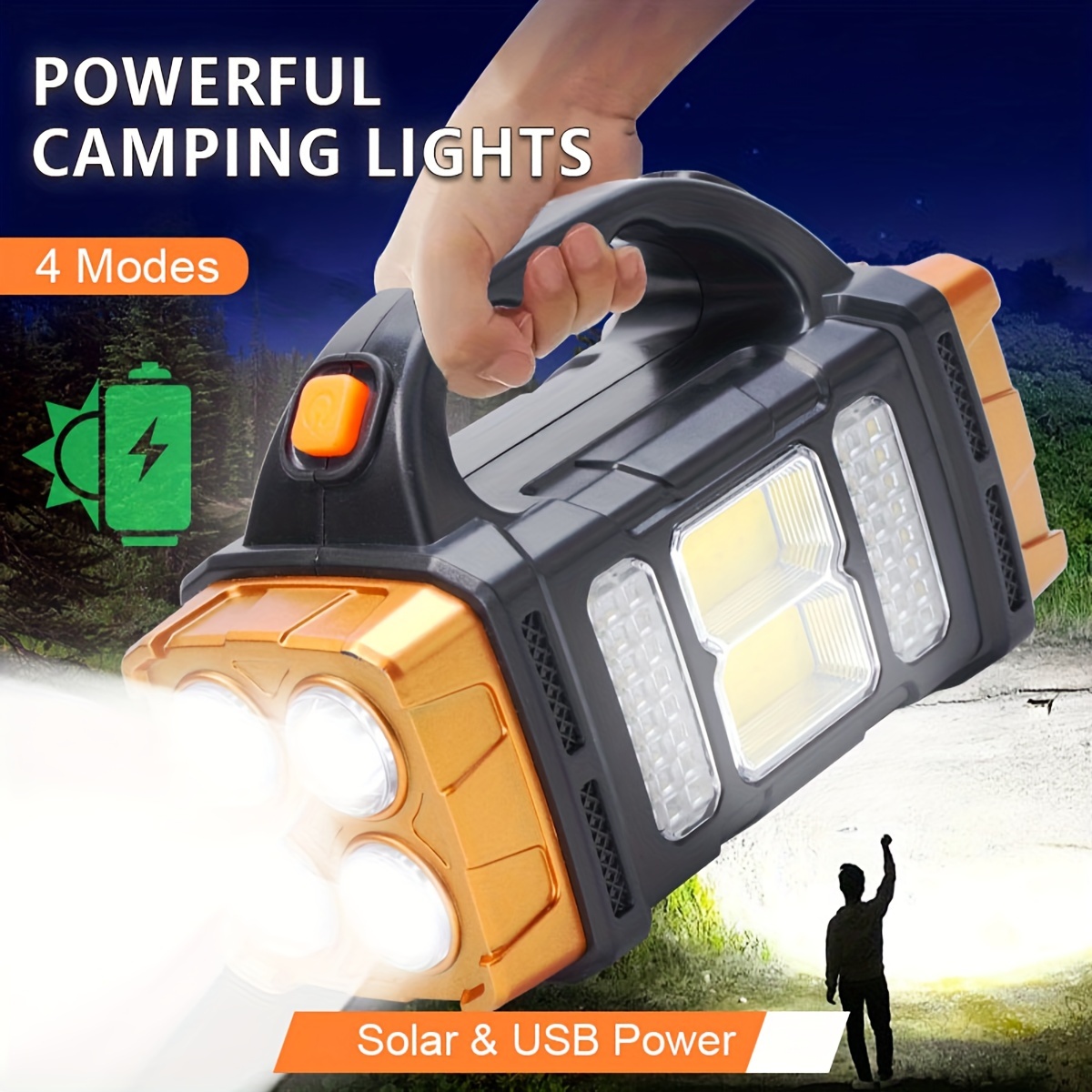 새로운 업그레이드 충전식 고출력 태양광 LED 손전등, - Outdoor Power Bank 리뷰 및 가격