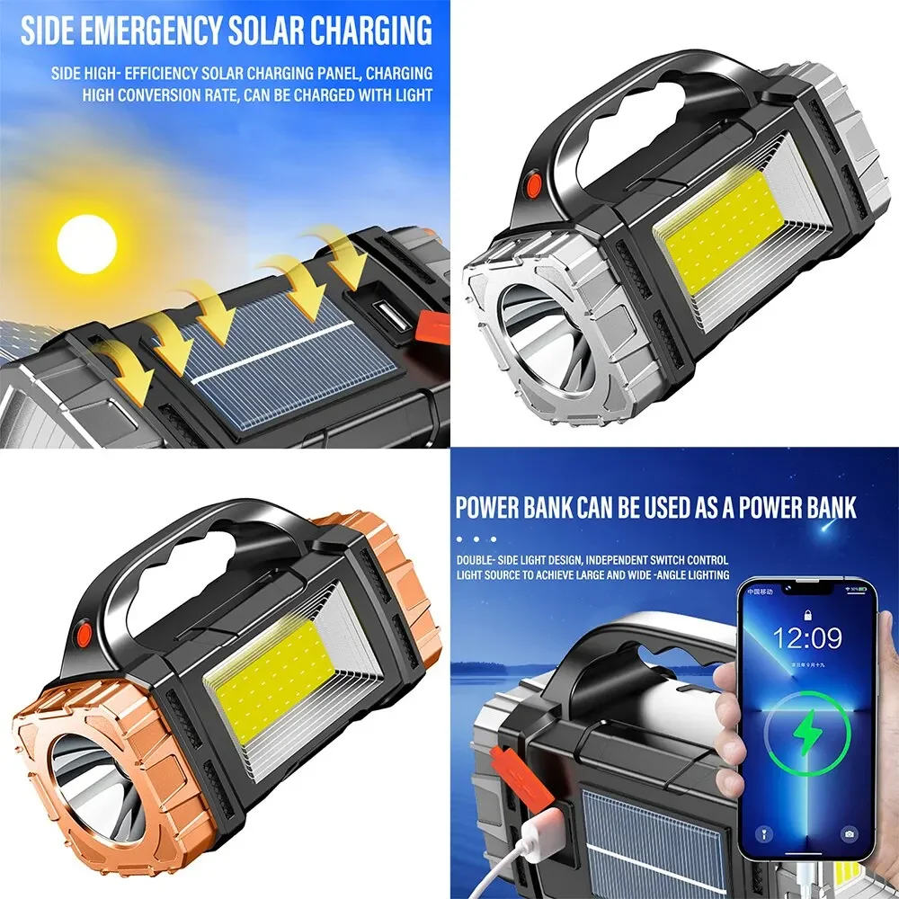 새로운 업그레이드 충전식 고출력 태양광 LED 손전등, - Outdoor Power Bank 리뷰 및 가격