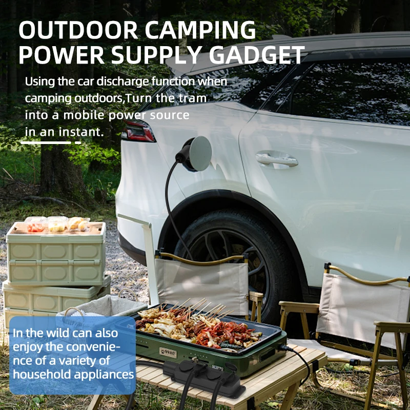 휴대용 16A 4KW V2L 케이블 전기차 측면 충전  - Outdoor Power Hub 리뷰 및 가격