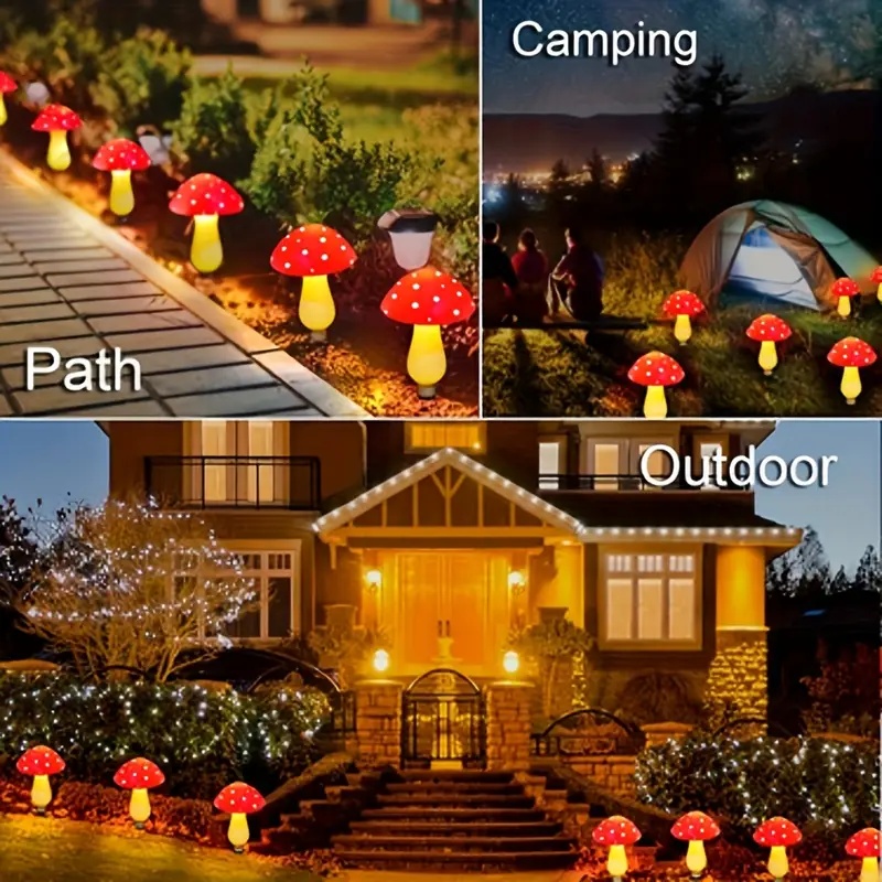 태양열 LED 버섯 모양 조명 야외 정원 장식 조명 파 - Outdoor Power For Christmas Lights 리뷰 및 가격