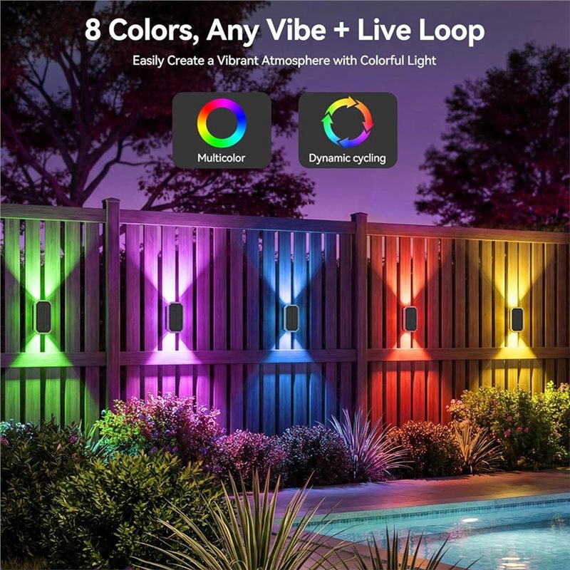 AB66-6PCS RGB 태양광 울타리 조명, 양방향  - Outdoor Power Direct 리뷰 및 가격